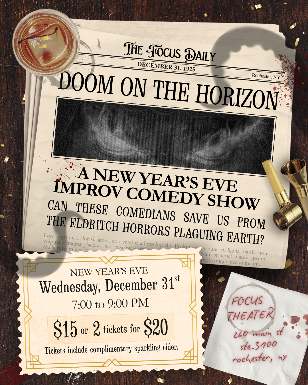 Doom on the Horizon: New Year's Eve Improv Comedy Show - (12/31)